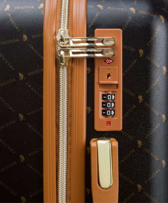 Velký hnědý kufr Saint Tropez s monogramem