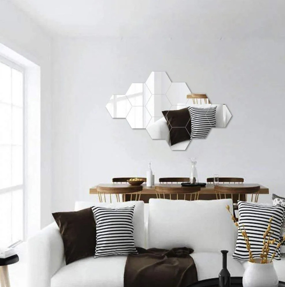 Zrcadlo Hexagon 8 ks, 380515