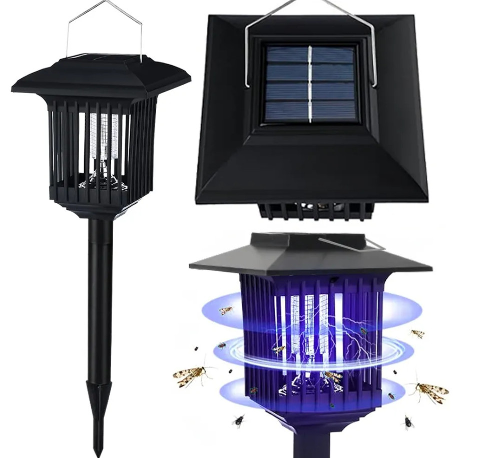 LED solární lampa na hmyz J-22 černá
