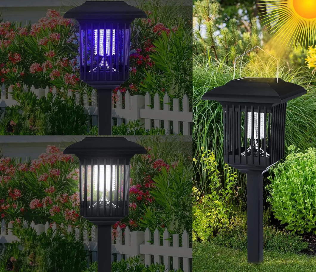 LED solární lampa na hmyz J-22 černá