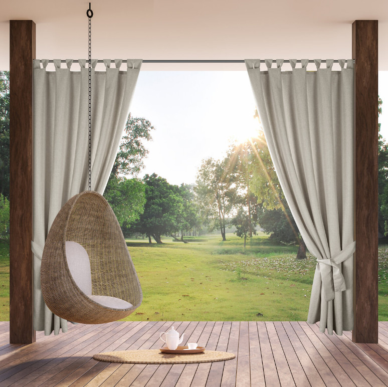 Hotový závěs GARDEN stříbrný - na průchodkách