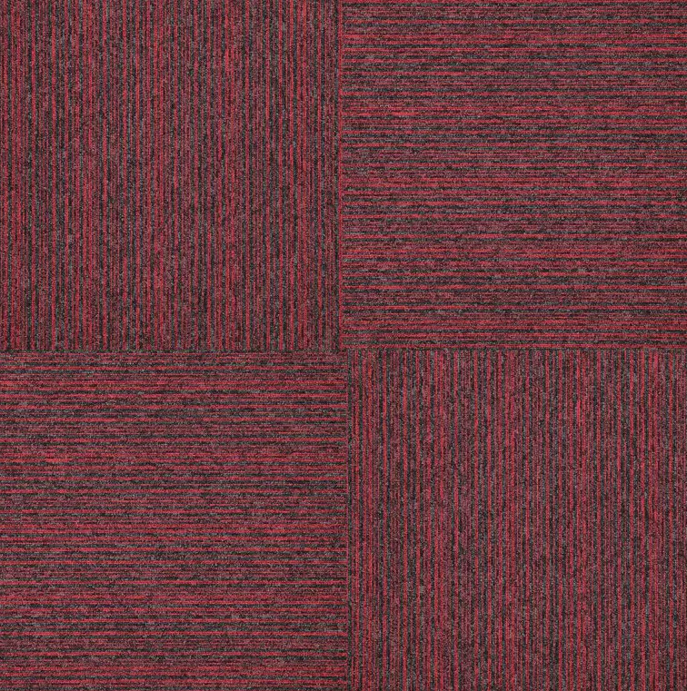 Kobercové čtverce Sonar Lines 4120 červené 50x50 cm