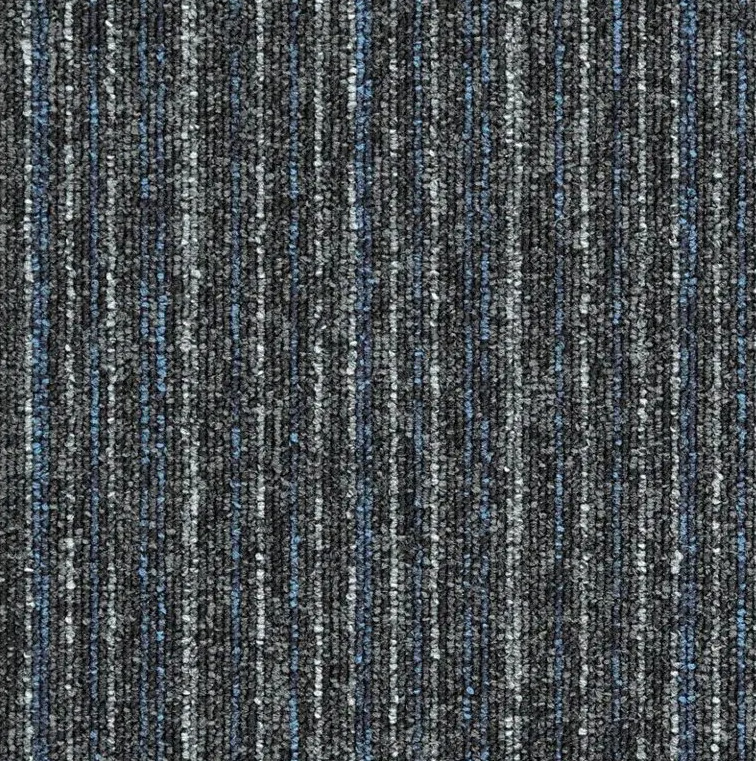 Kobercové čtverce Sonar Sonar Lines 4578 černé / modré 50x50 cm