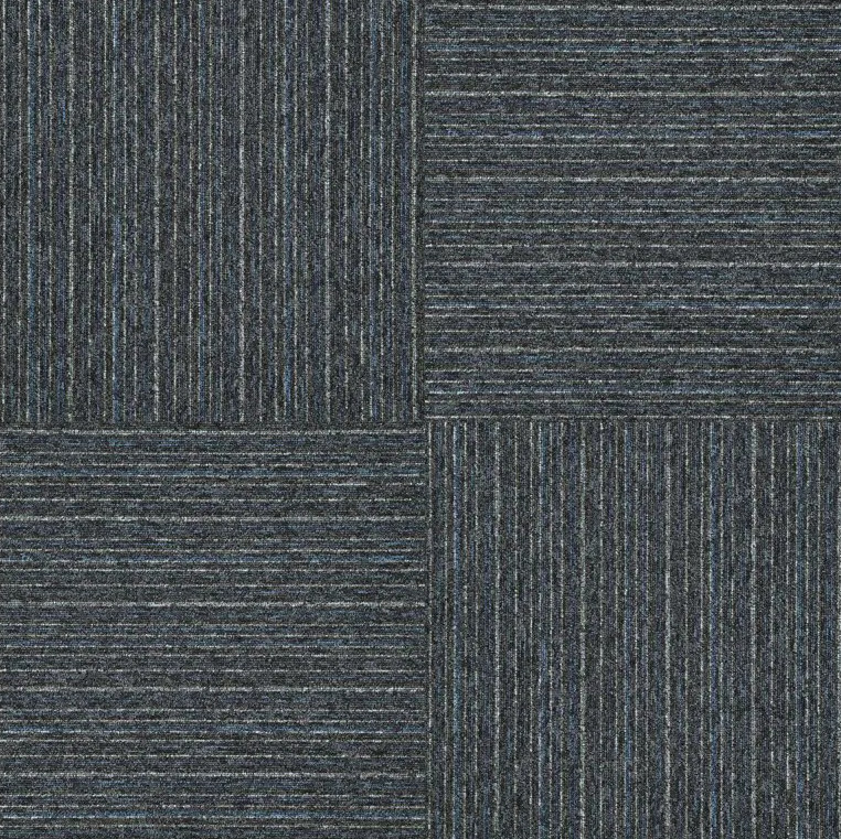 Kobercové čtverce Sonar Sonar Lines 4578 černé / modré 50x50 cm