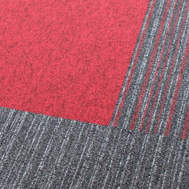 Kobercové čtverce Bari Lines 3578 šedé / černé 50x50 cm