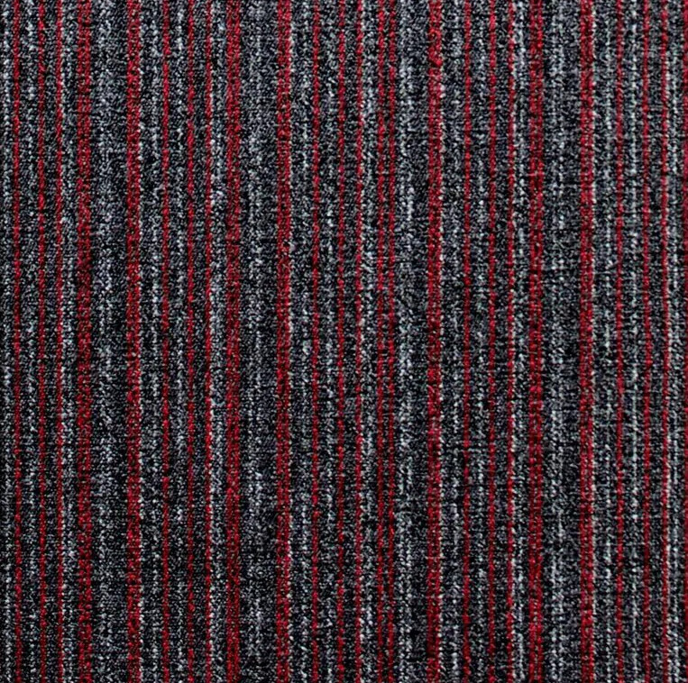 Kobercové čtverce Bari Lines 3545 šedé / červené 50x50 cm