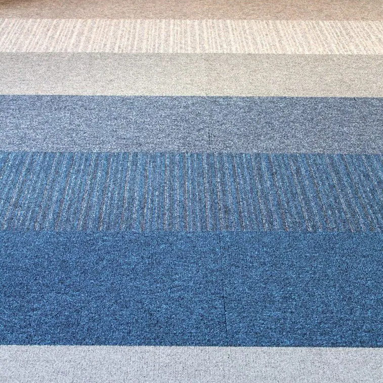 Kobercové čtverce Bari Lines 3572 modré / šedé 50x50 cm