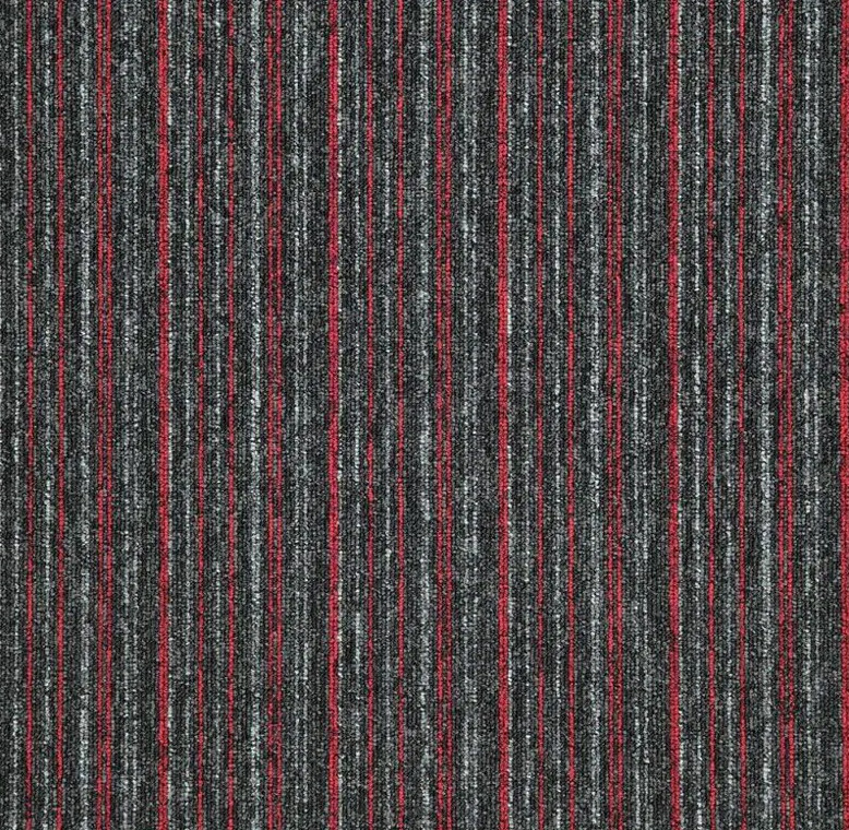 Kobercové čtverce Sonar Lines 4520 červené / černé 50x50 cm
