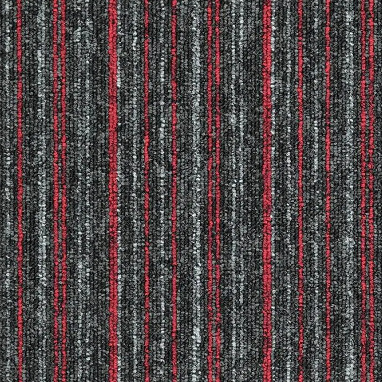 Kobercové čtverce Sonar Lines 4520 červené / černé 50x50 cm