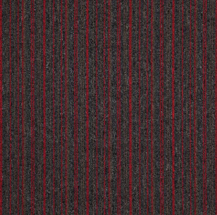 Kobercové čtverce Tampa Stripe 1520 červené / hnědé 50x50 cm