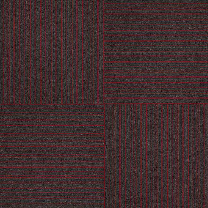 Kobercové čtverce Tampa Stripe 1520 červené / hnědé 50x50 cm