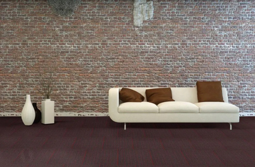 Kobercové čtverce Tampa Stripe 1520 červené / hnědé 50x50 cm