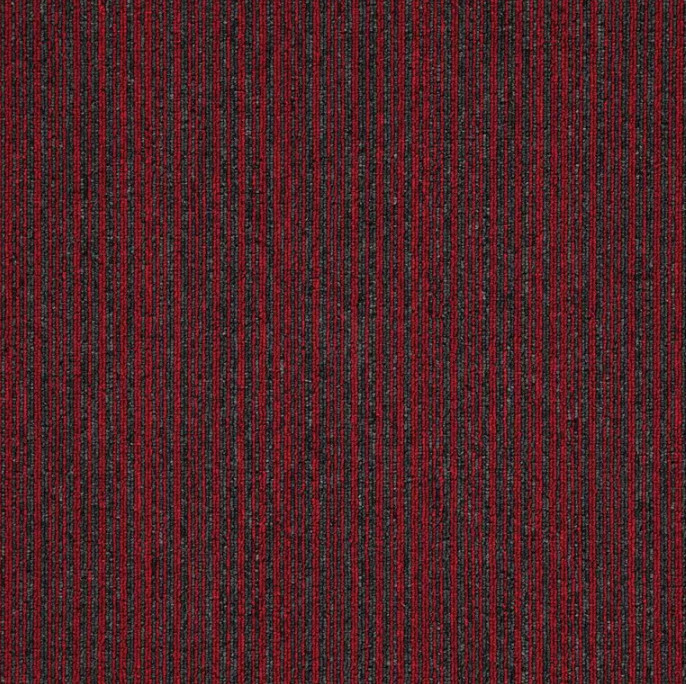Kobercové čtverce Tampa Stripe 1420 šedé / červené 50x50 cm