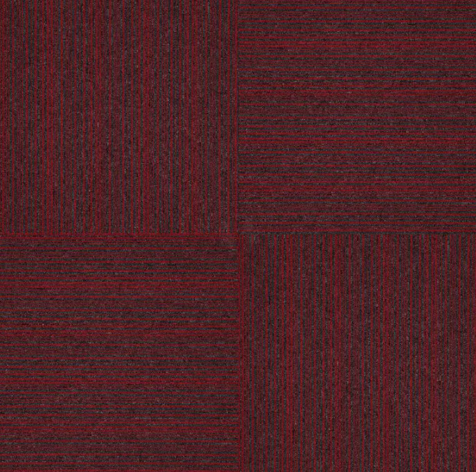Kobercové čtverce Tampa Stripe 1420 šedé / červené 50x50 cm