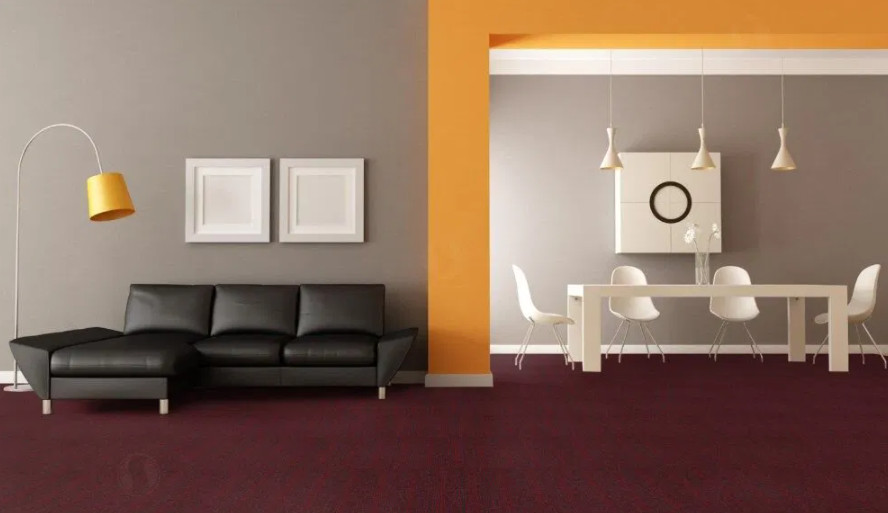 Kobercové čtverce Tampa Stripe 1420 šedé / červené 50x50 cm