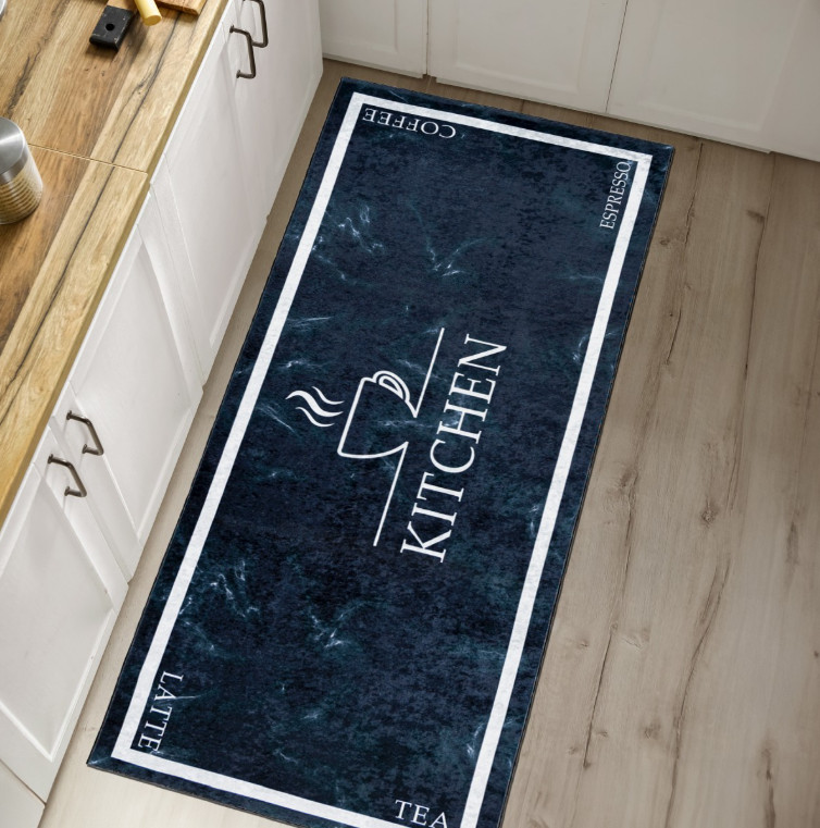Protiskluzový koberec / běhoun 46740 KITCHEN černý / bílý