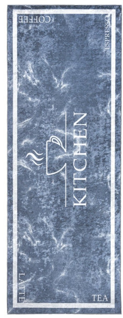 Protiskluzový koberec / běhoun 46741 KITCHEN šedý / bílý