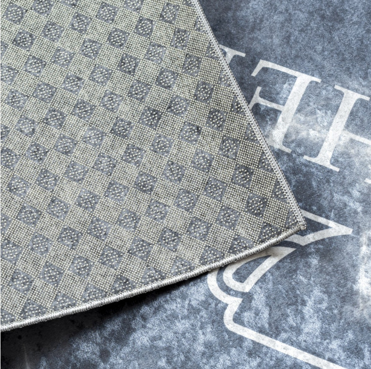 Protiskluzový koberec / běhoun 46741 KITCHEN šedý / bílý