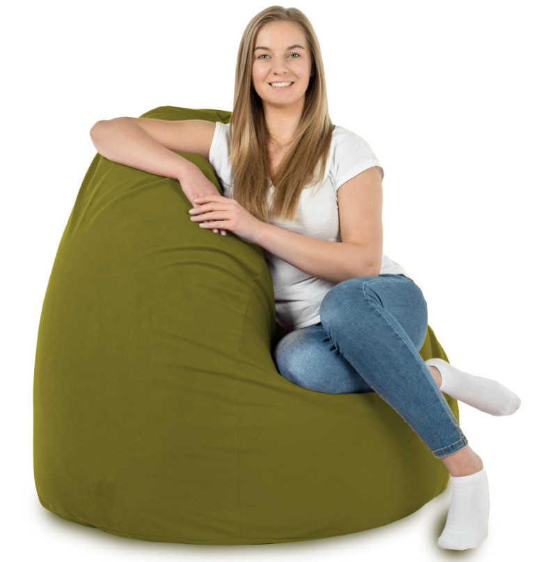 Plyšový sedací vak SAKO zelený