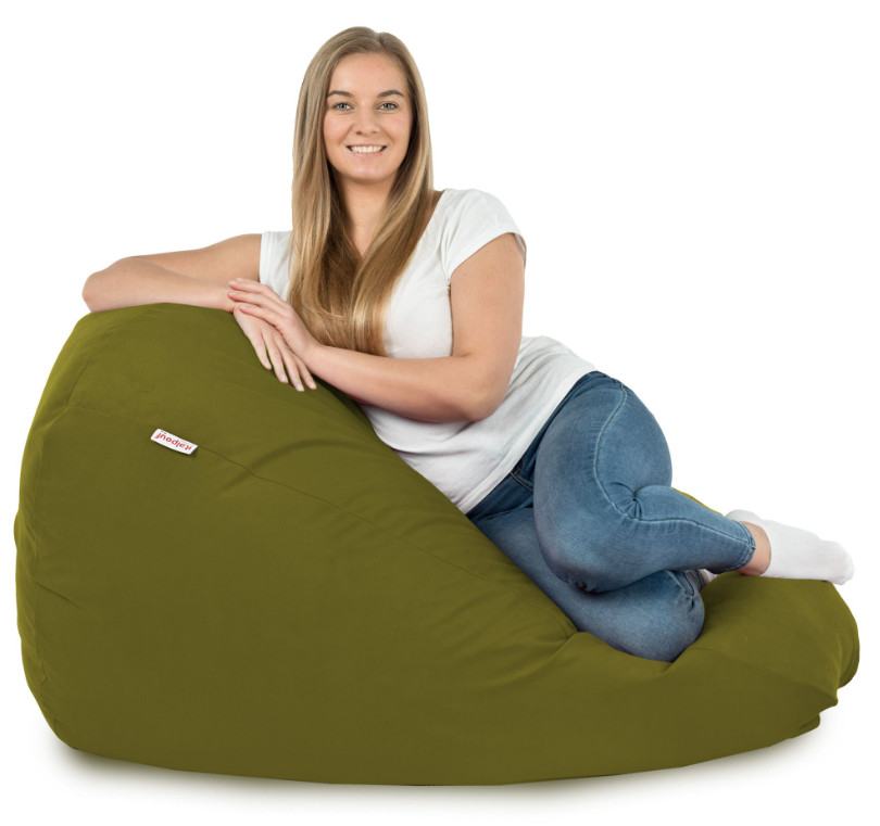 Plyšový sedací vak SAKO zelený