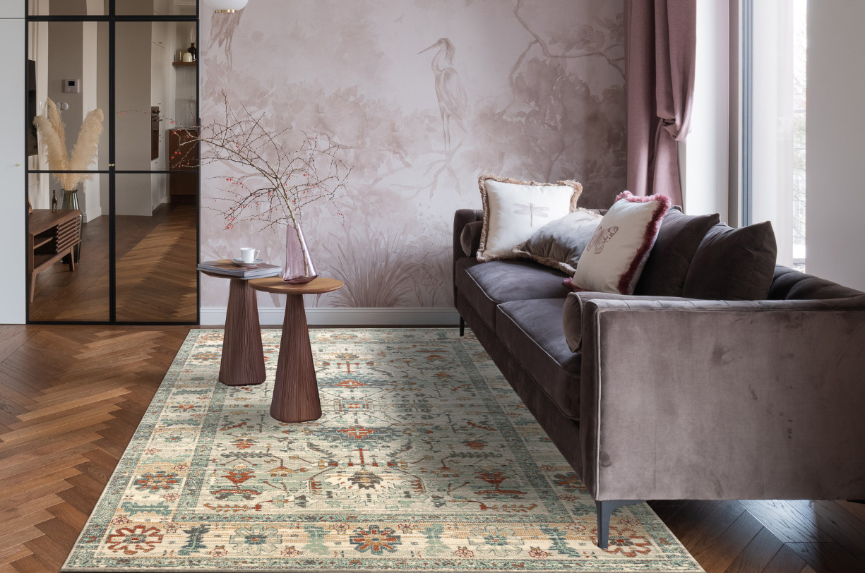 Koberec SOHO 477.09.LA100 OSTA naturální béžový / zelený