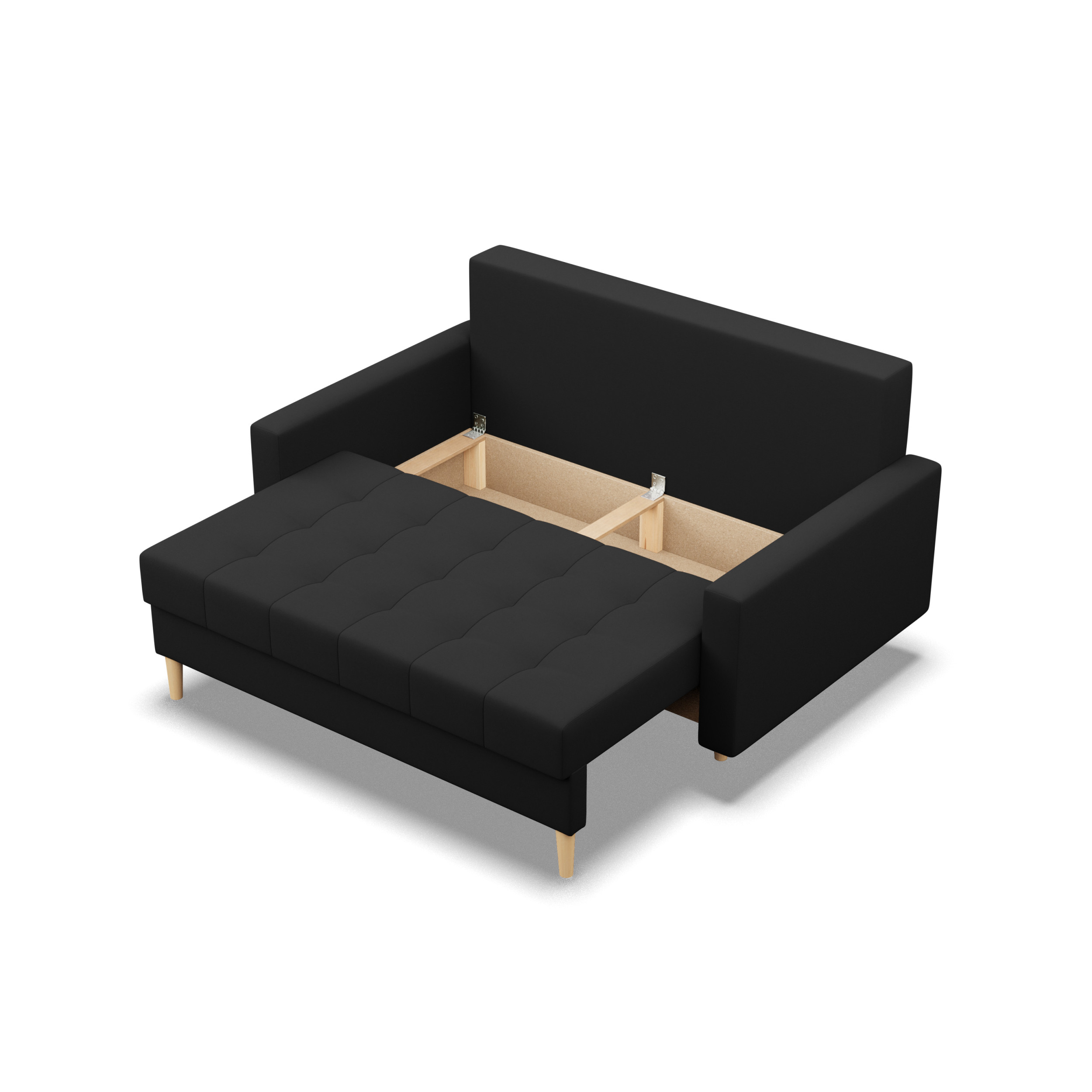 Dvoumístná pohovka ELMA rozkládací, černá