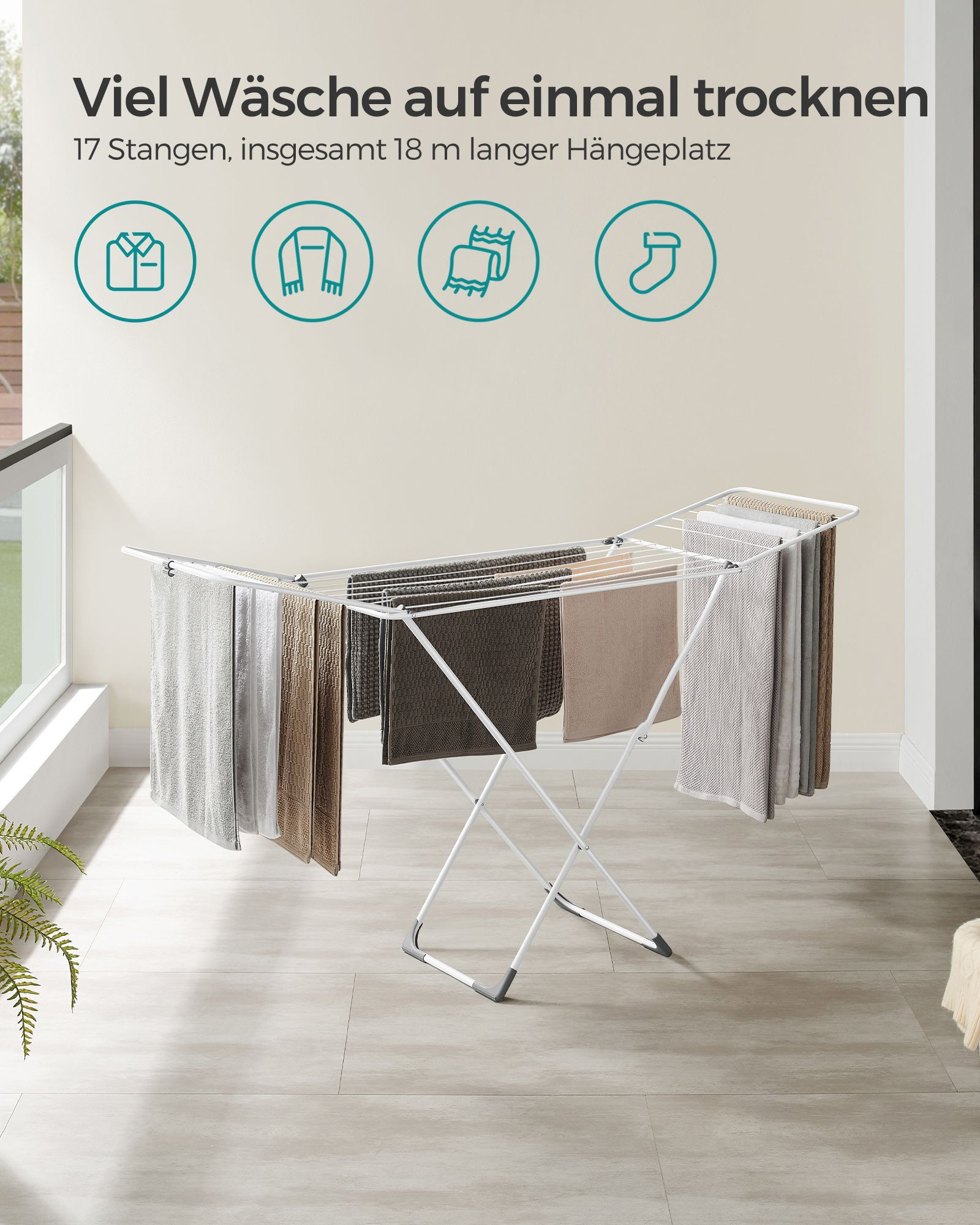 Stojací sušák na prádlo LLR540W01