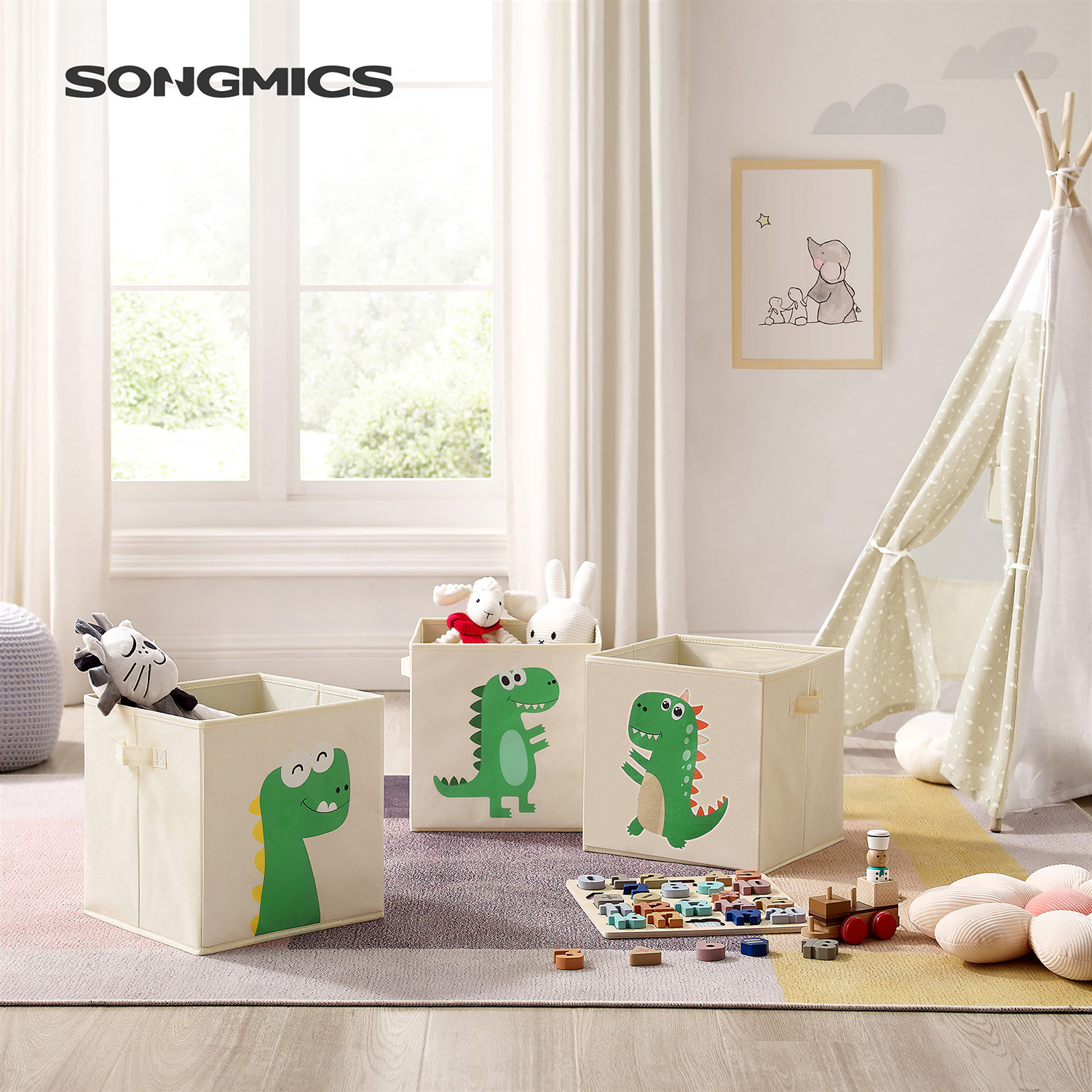 Dětské stohovatelné boxy na hračky RFB704W03 (3 ks)