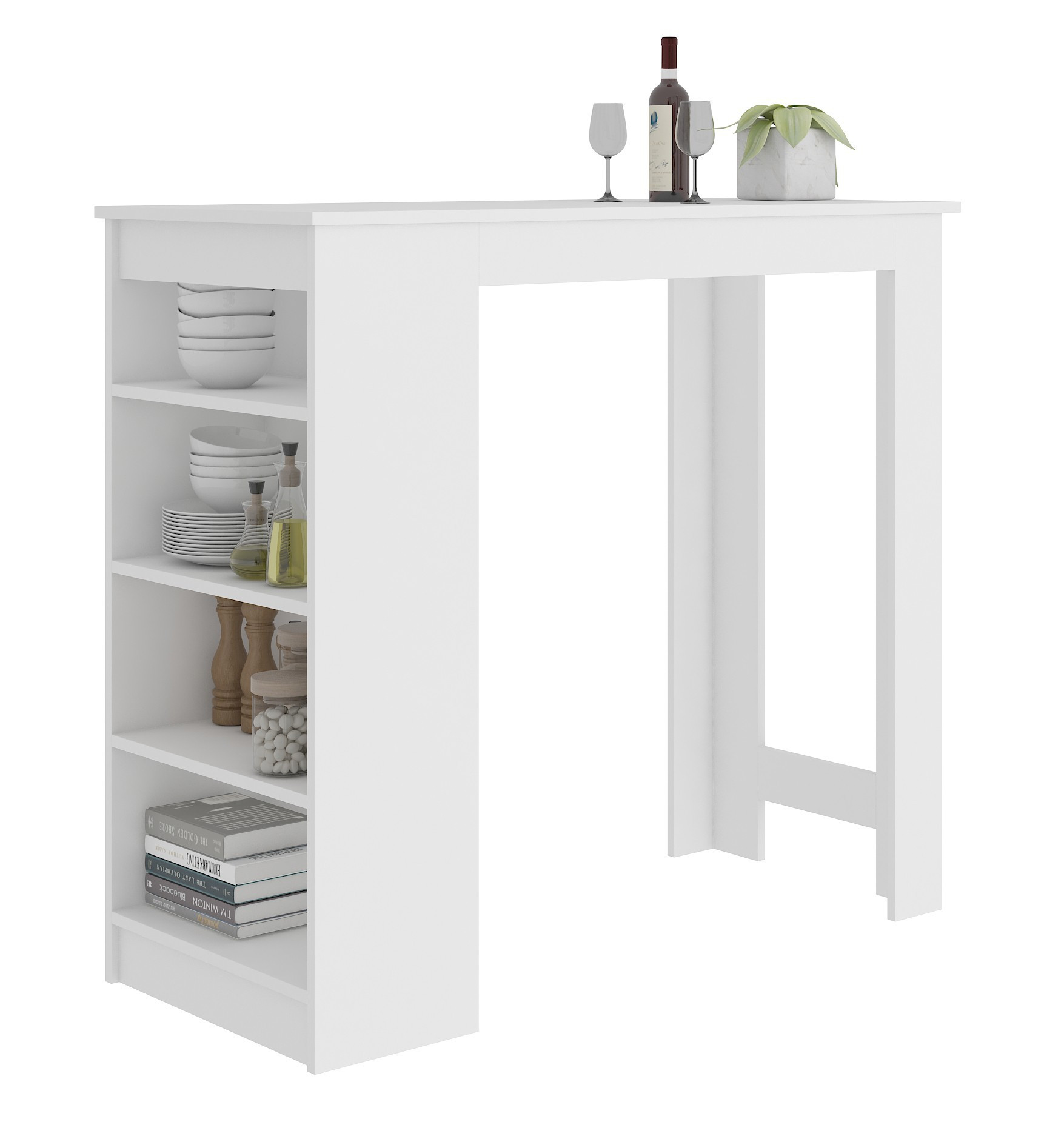 Barový stůl 115cm bílý