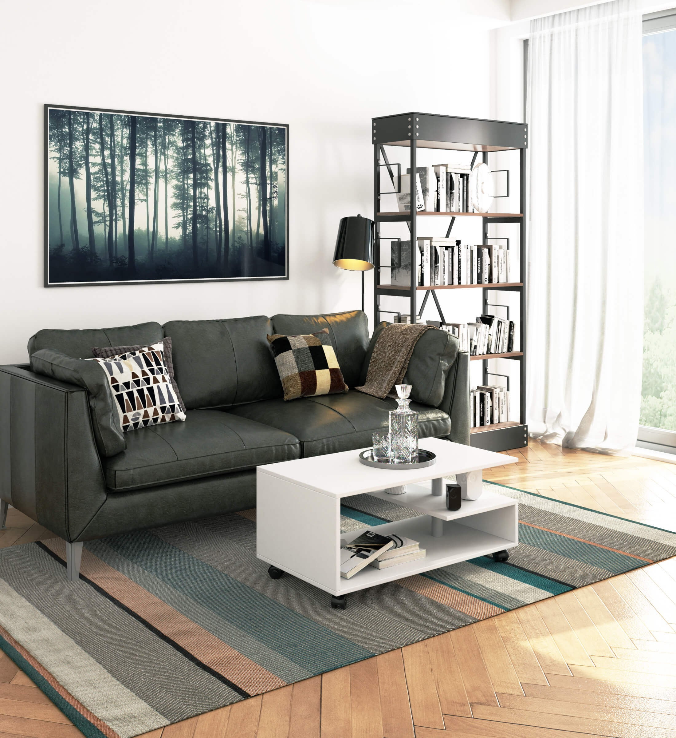 Mobilní konferenční stolek VINI bílý