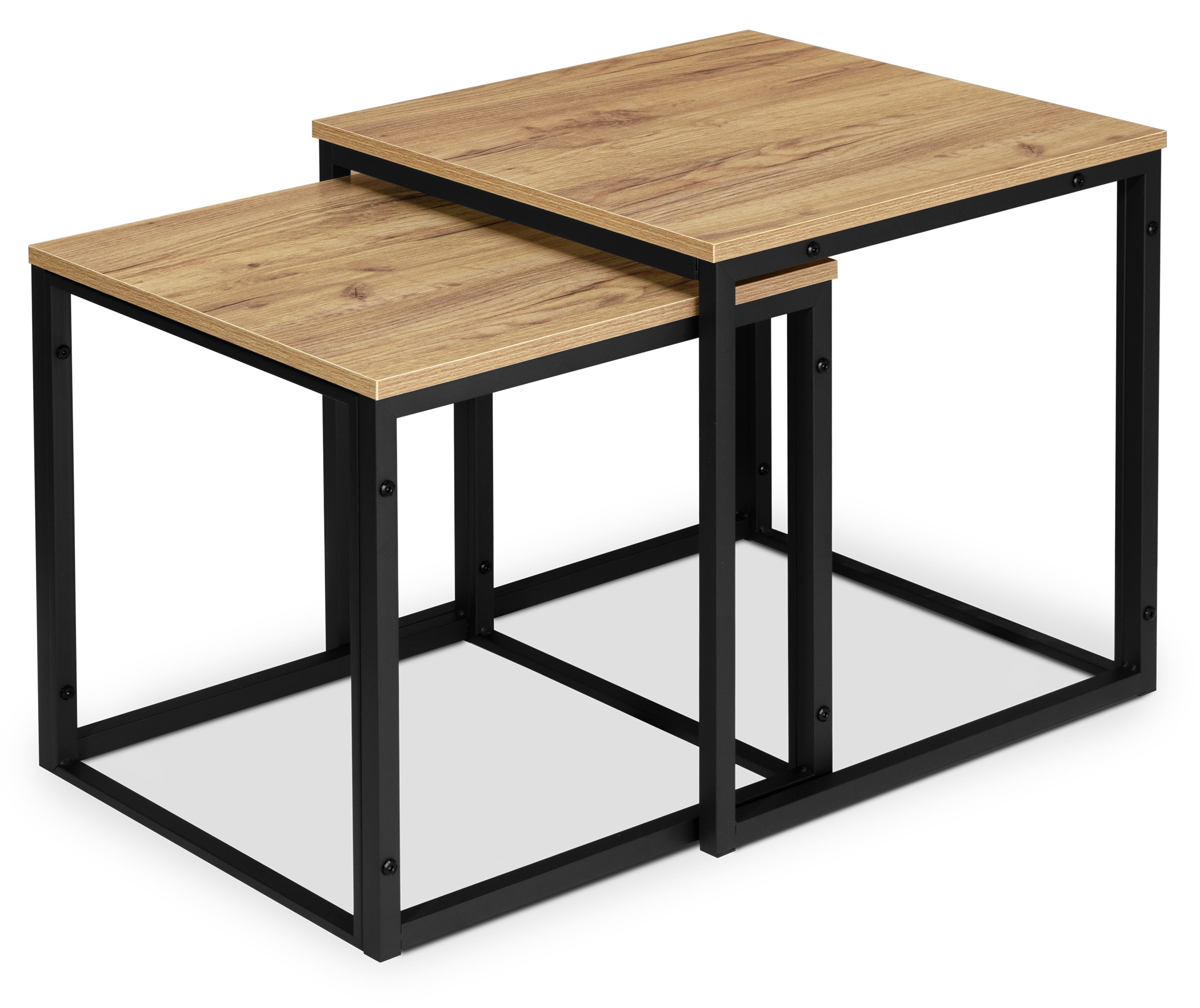 Sada 2 konferenčních stolků PRAVEN Craft černá