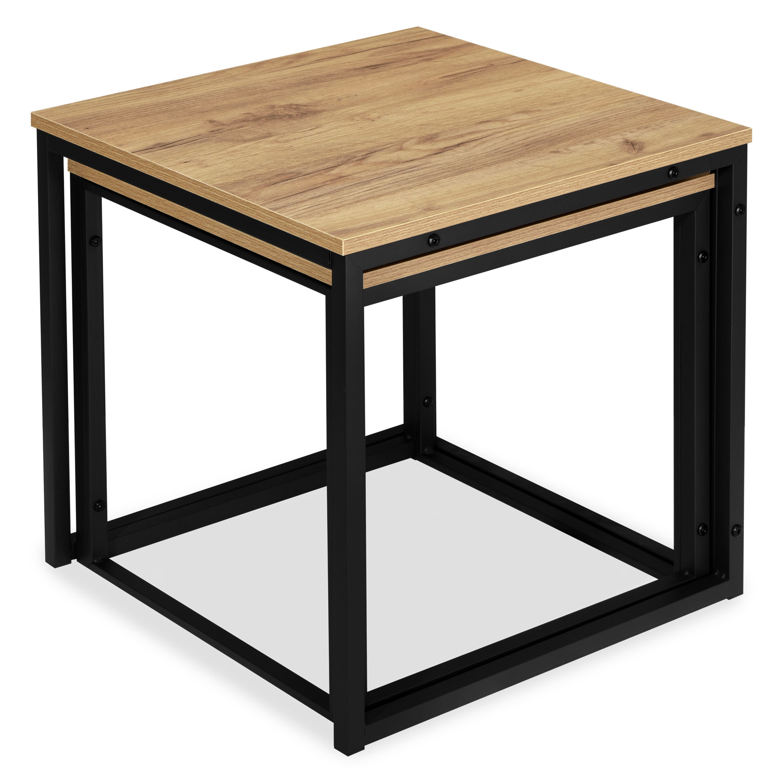 Sada 2 konferenčních stolků PRAVEN Craft černá