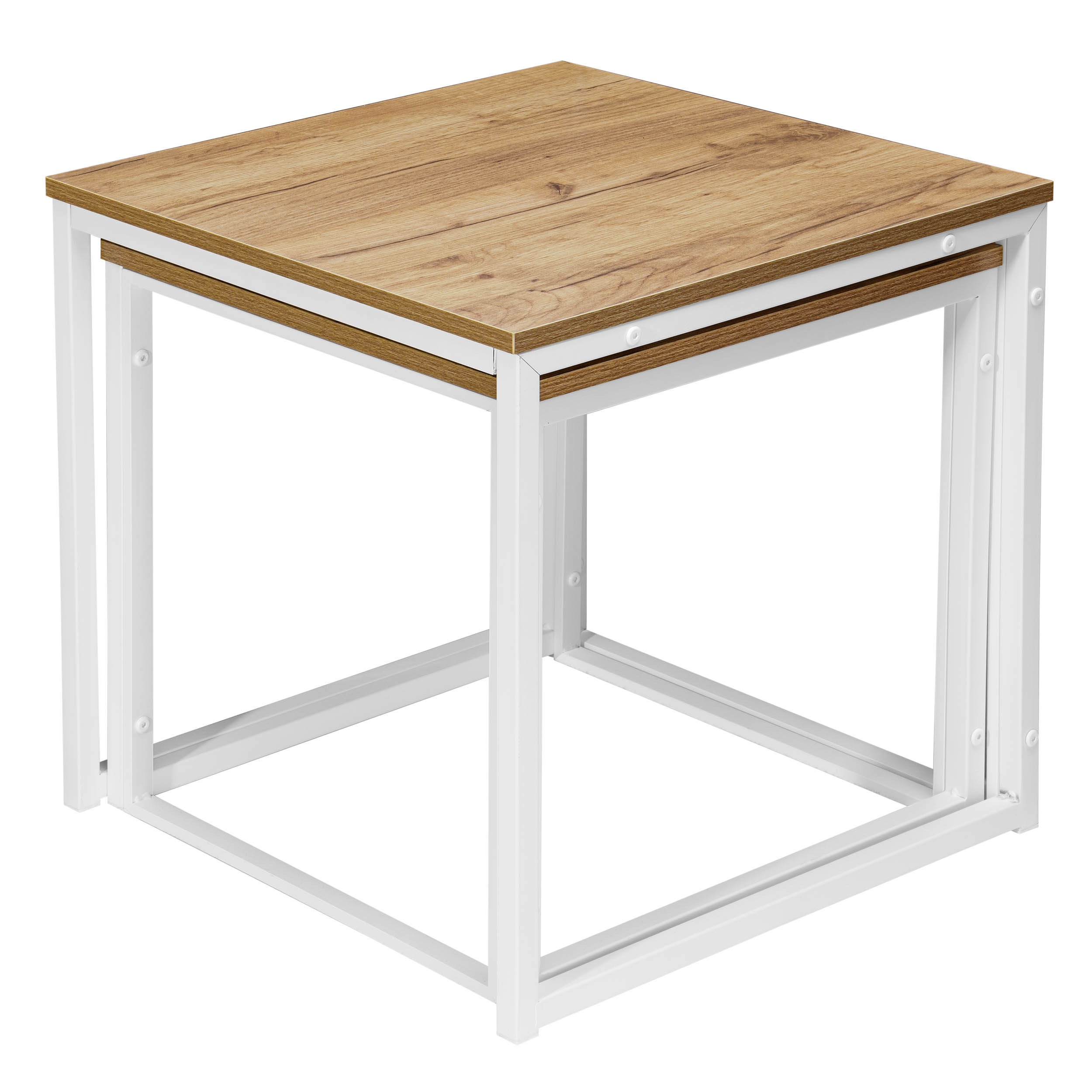 Sada 2 konferenčních stolků PRAVEN Craft bílá