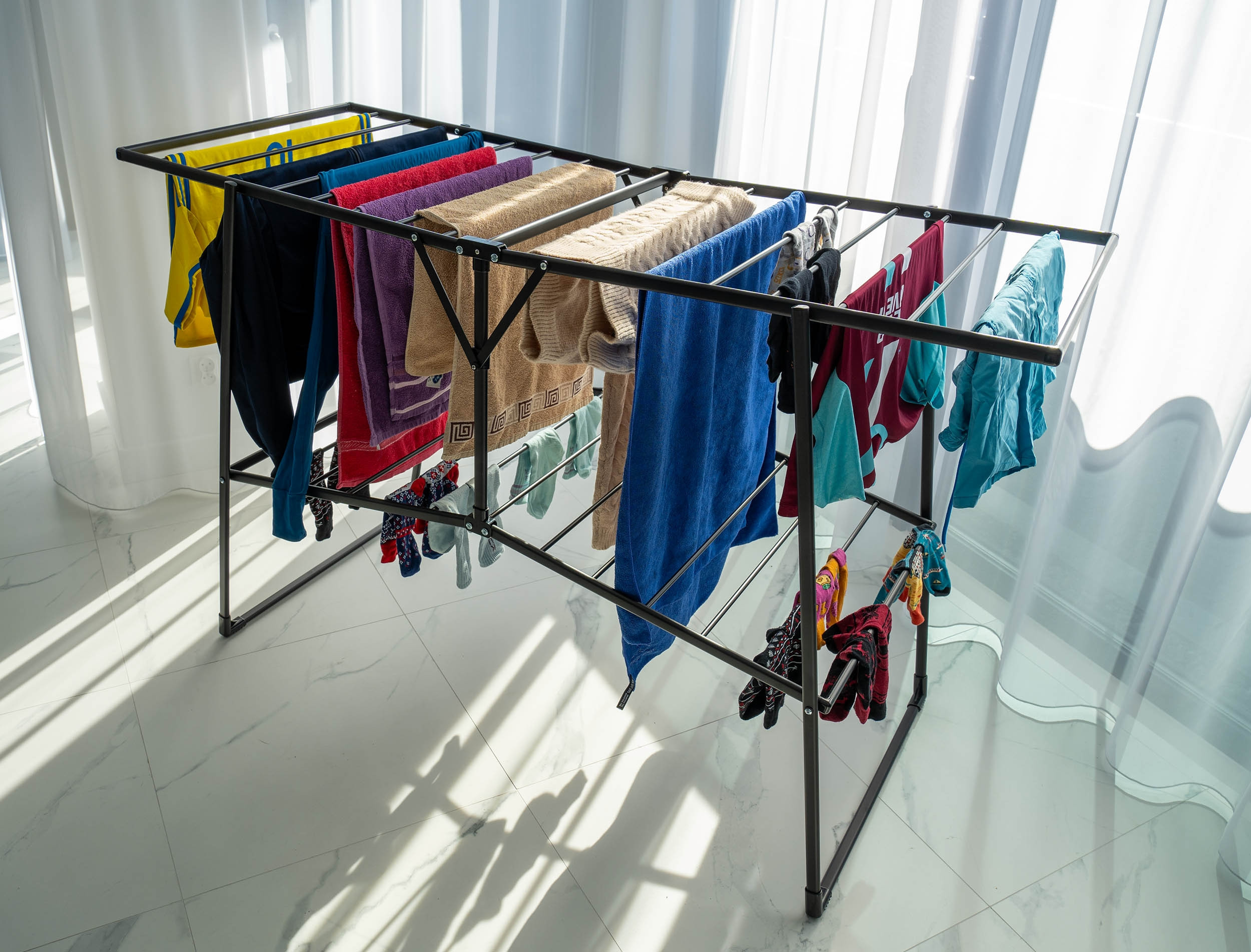 Stojací sušák na prádlo ROSITA černý