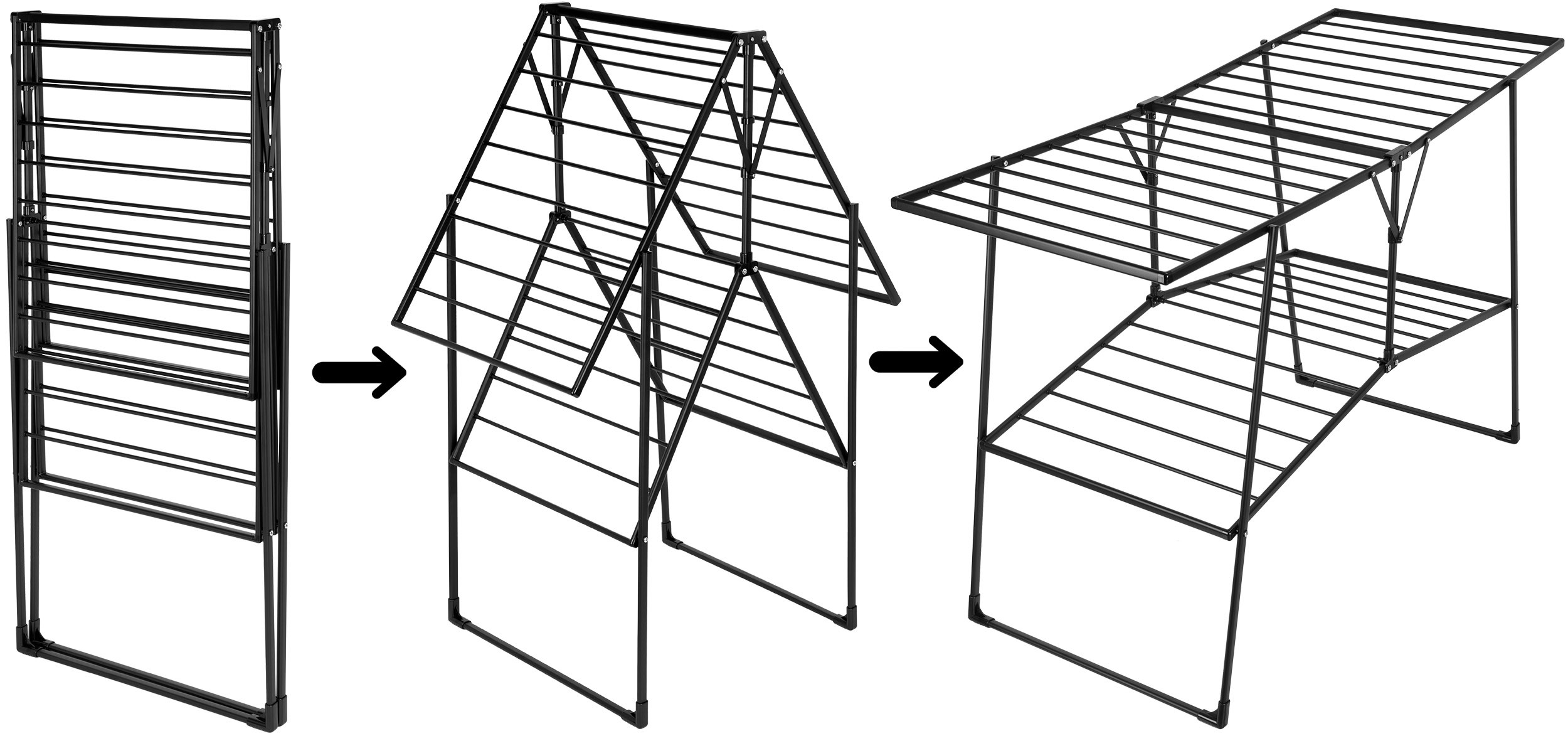 Stojací sušák na prádlo ROSITA černý