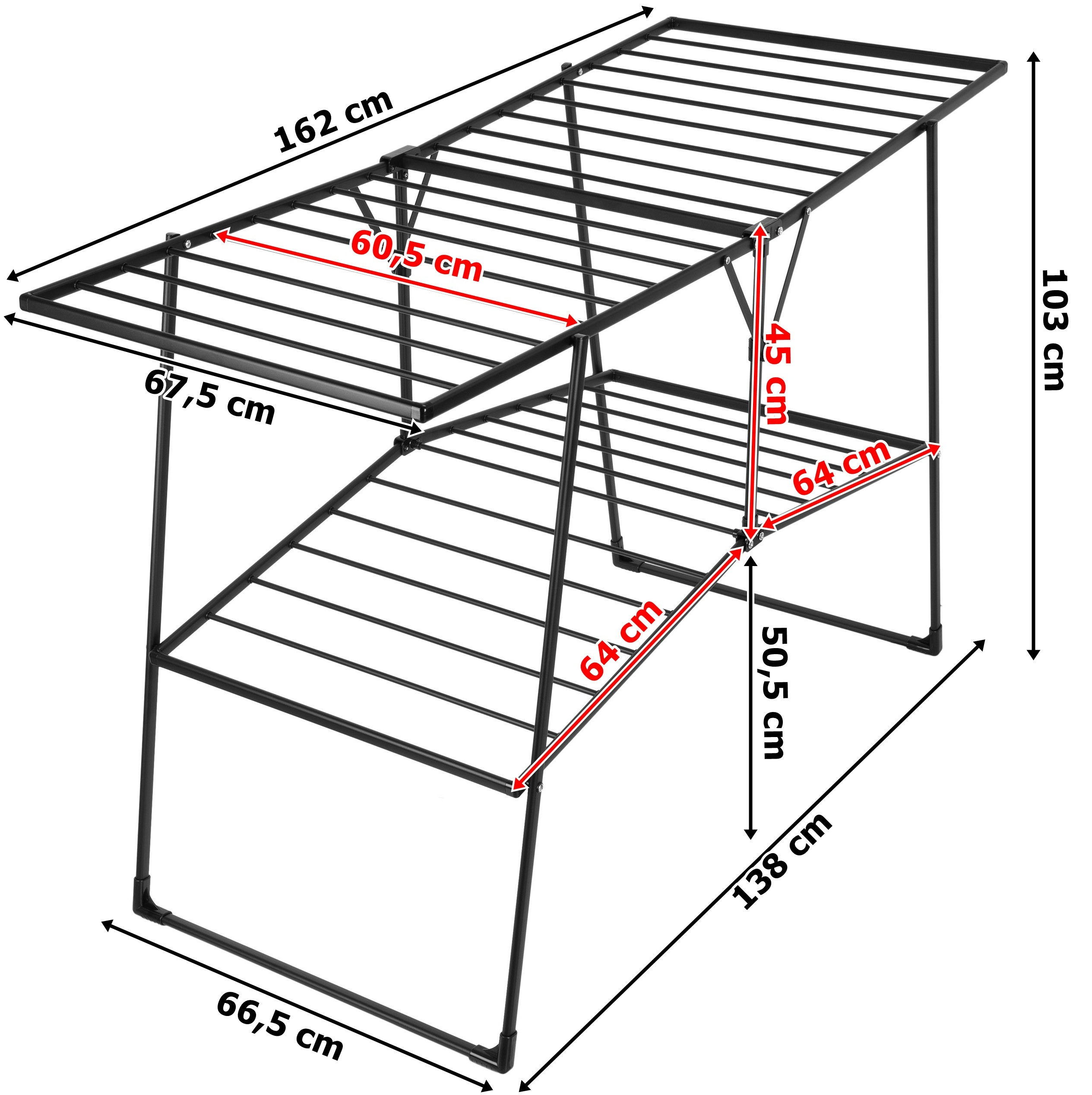 Stojací sušák na prádlo ROSITA černý