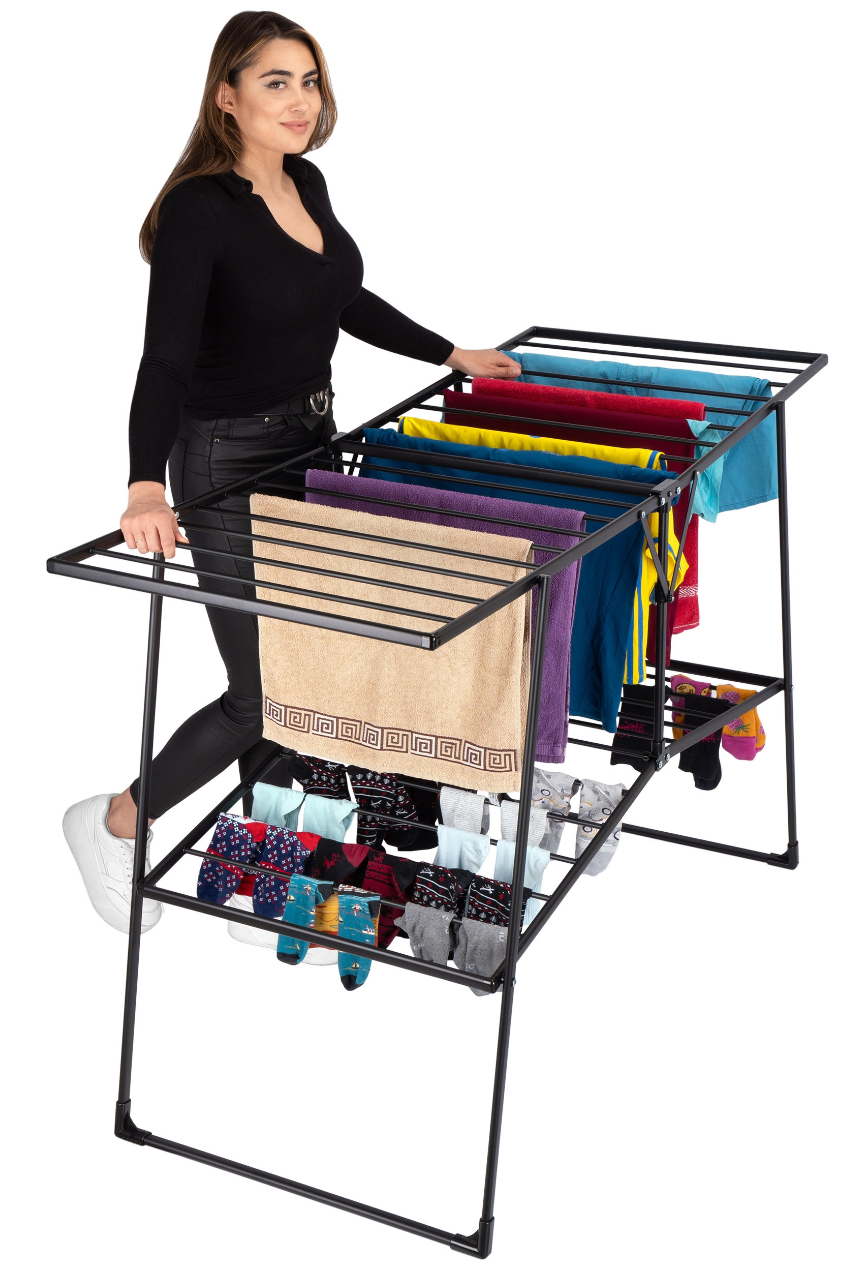 Stojací sušák na prádlo ROSITA černý