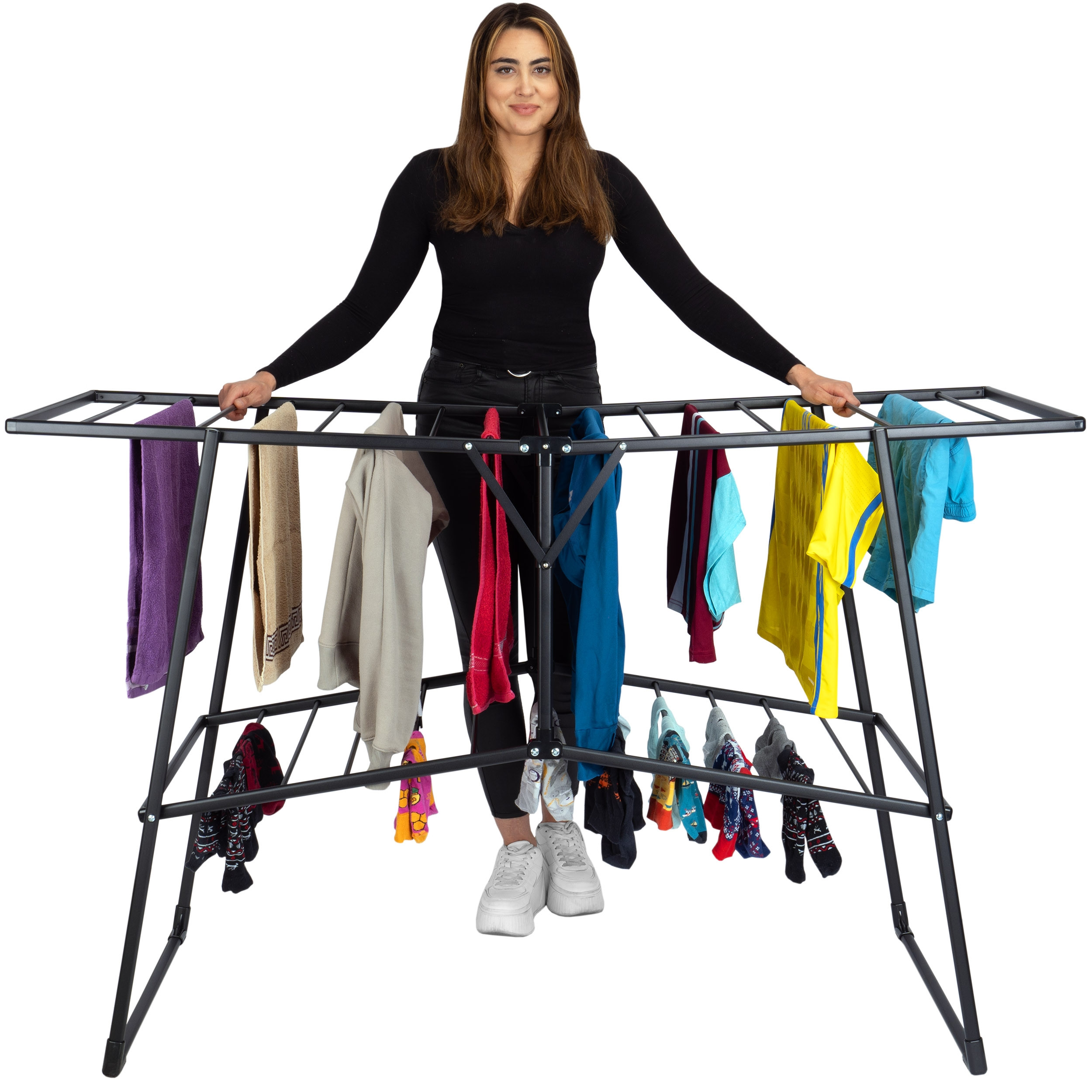 Stojací sušák na prádlo ROSITA černý