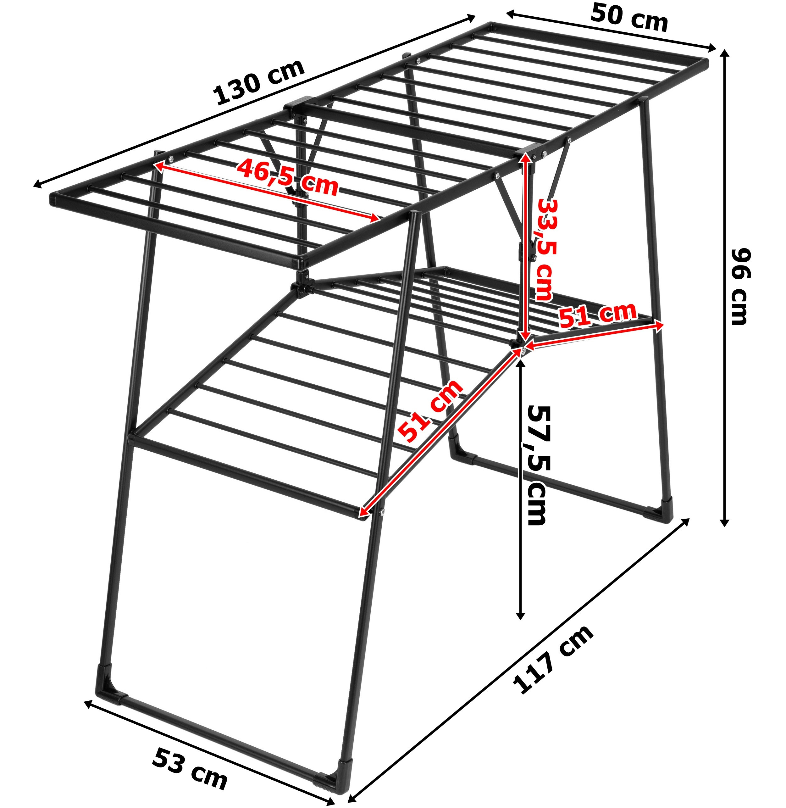 Stojací sušák na prádlo SUZANA černý