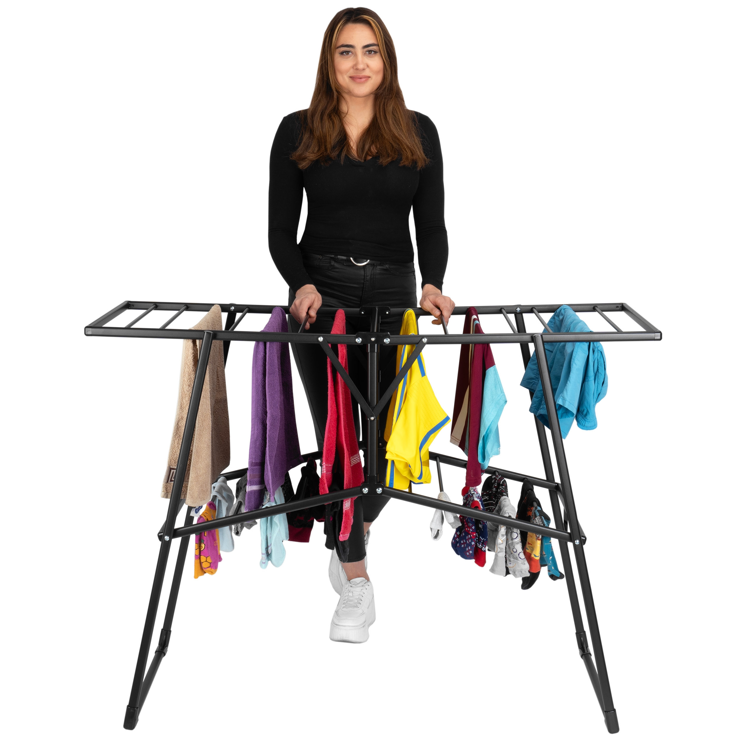 Stojací sušák na prádlo SUZANA černý