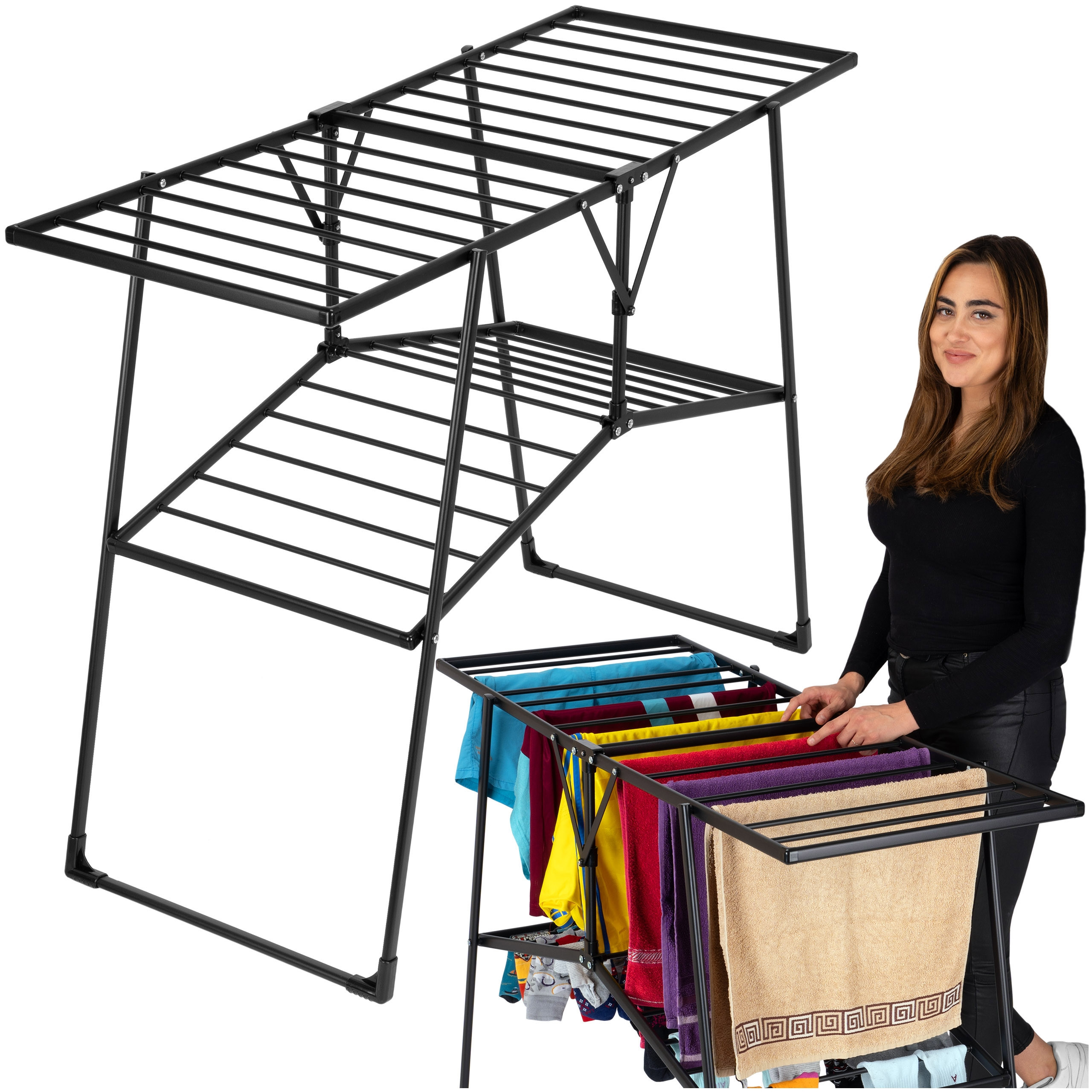 Stojací sušák na prádlo SUZANA černý