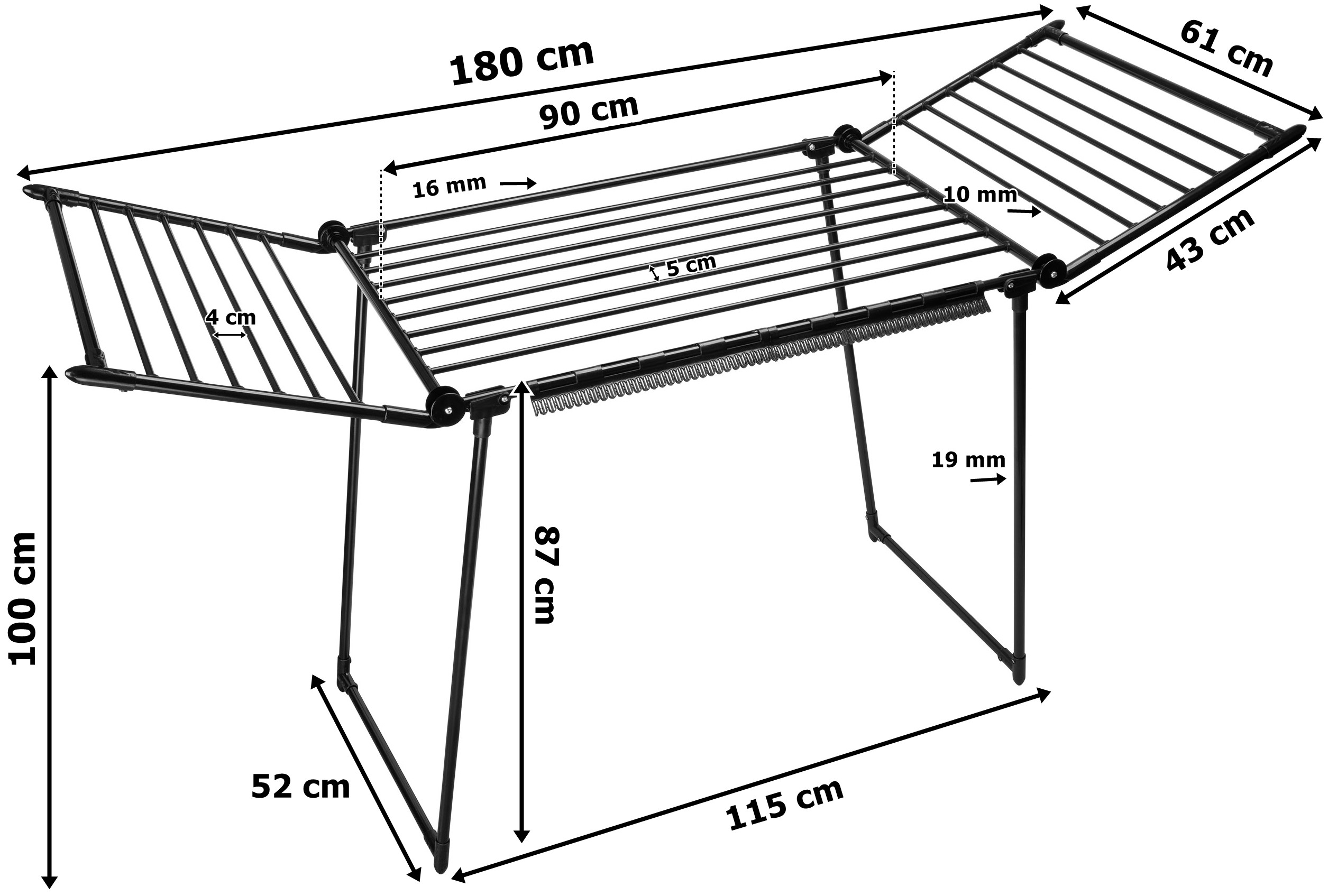 Stojací sušák na prádlo ADELINE černý