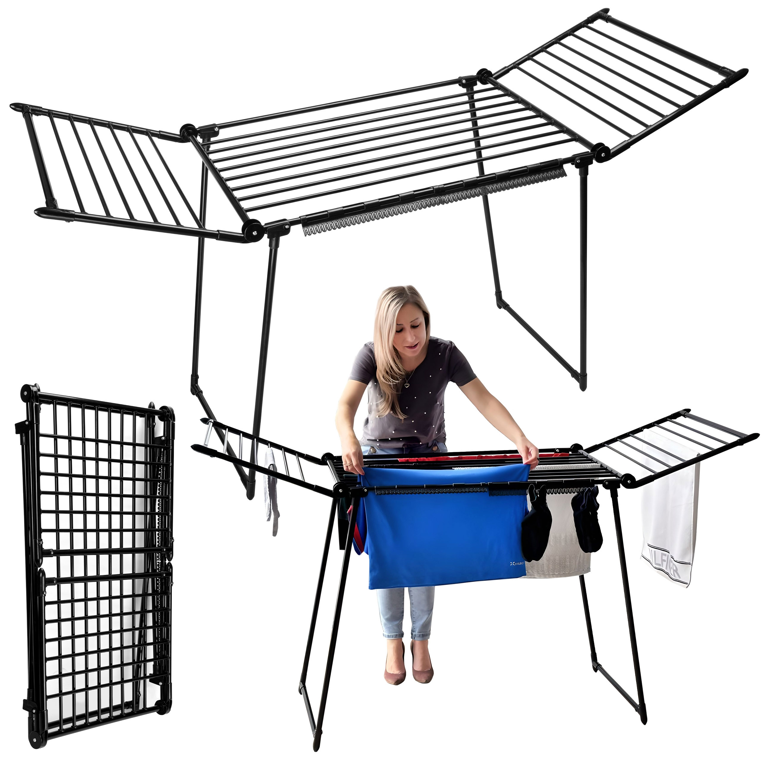 Stojací sušák na prádlo ADELINE černý