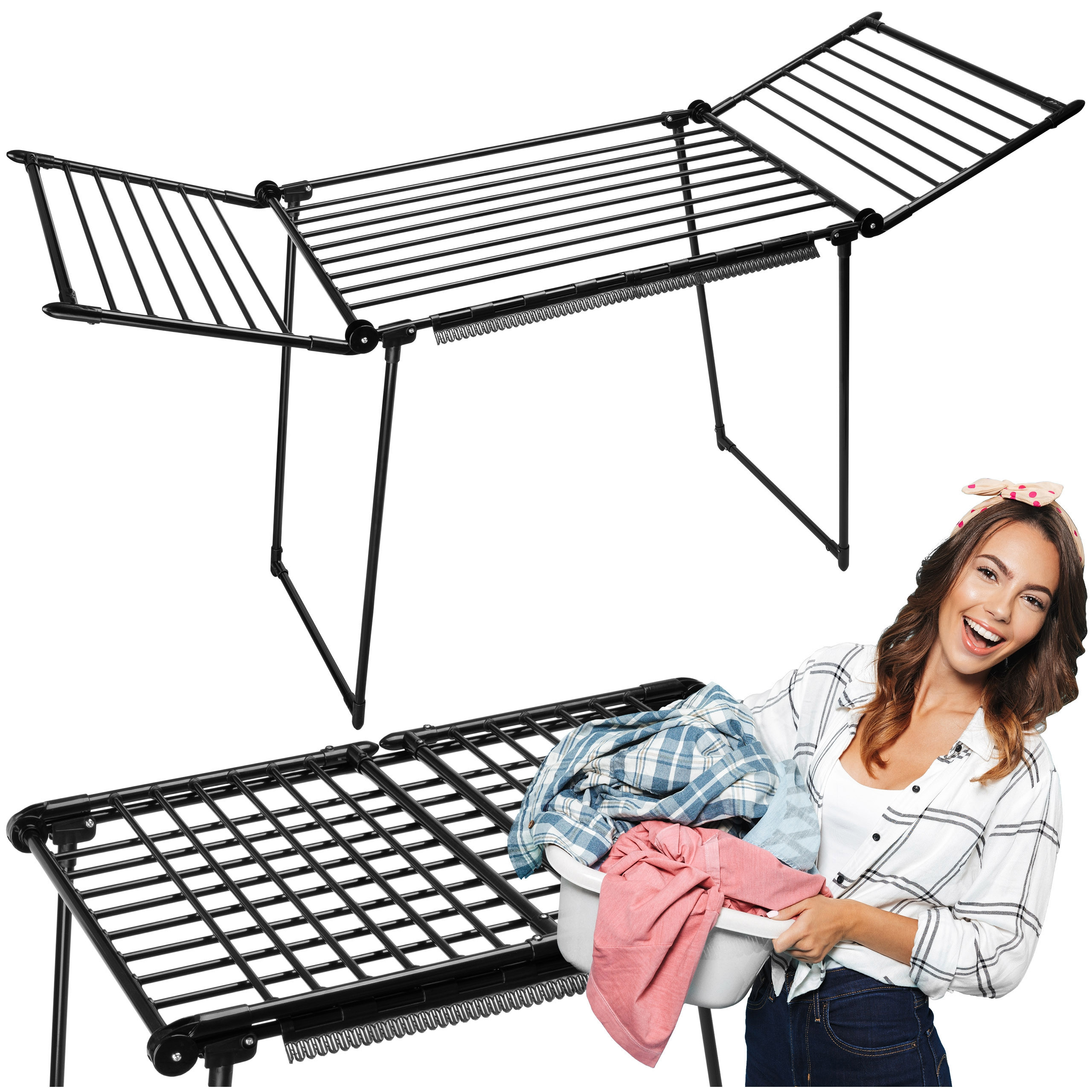 Stojací sušák na prádlo ADELINE černý