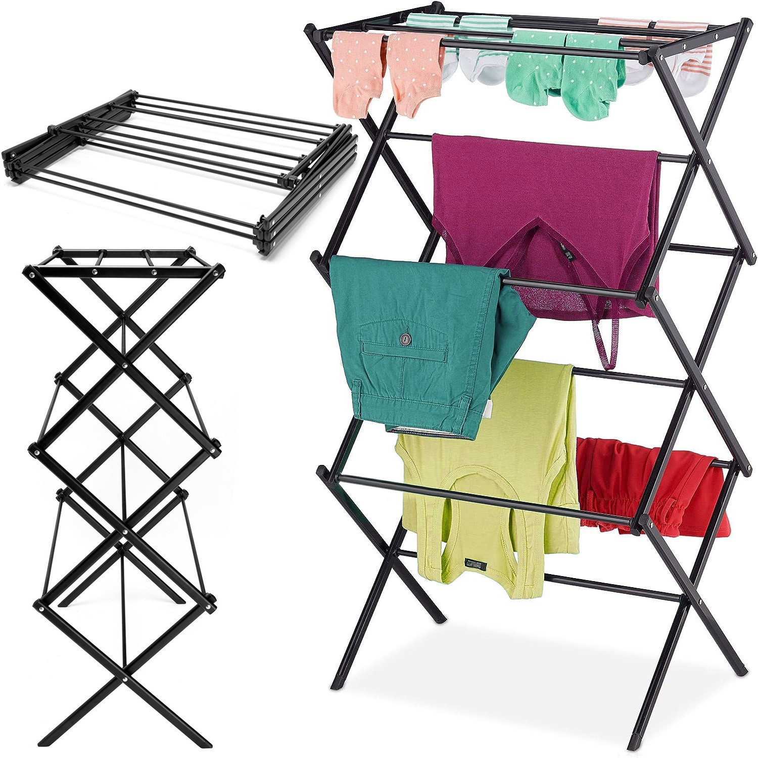 Stojací sušák na prádlo HESTIA černý