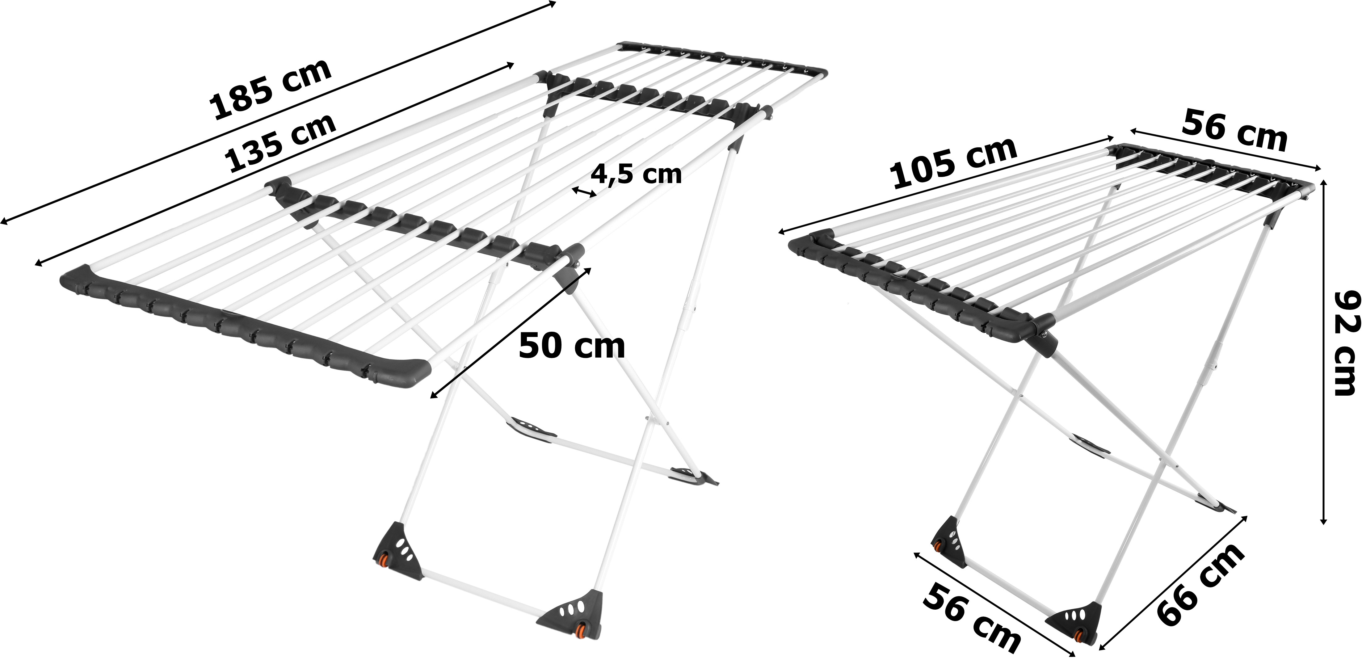 Stojací sušák na prádlo MOJAVE bílý / grafitový