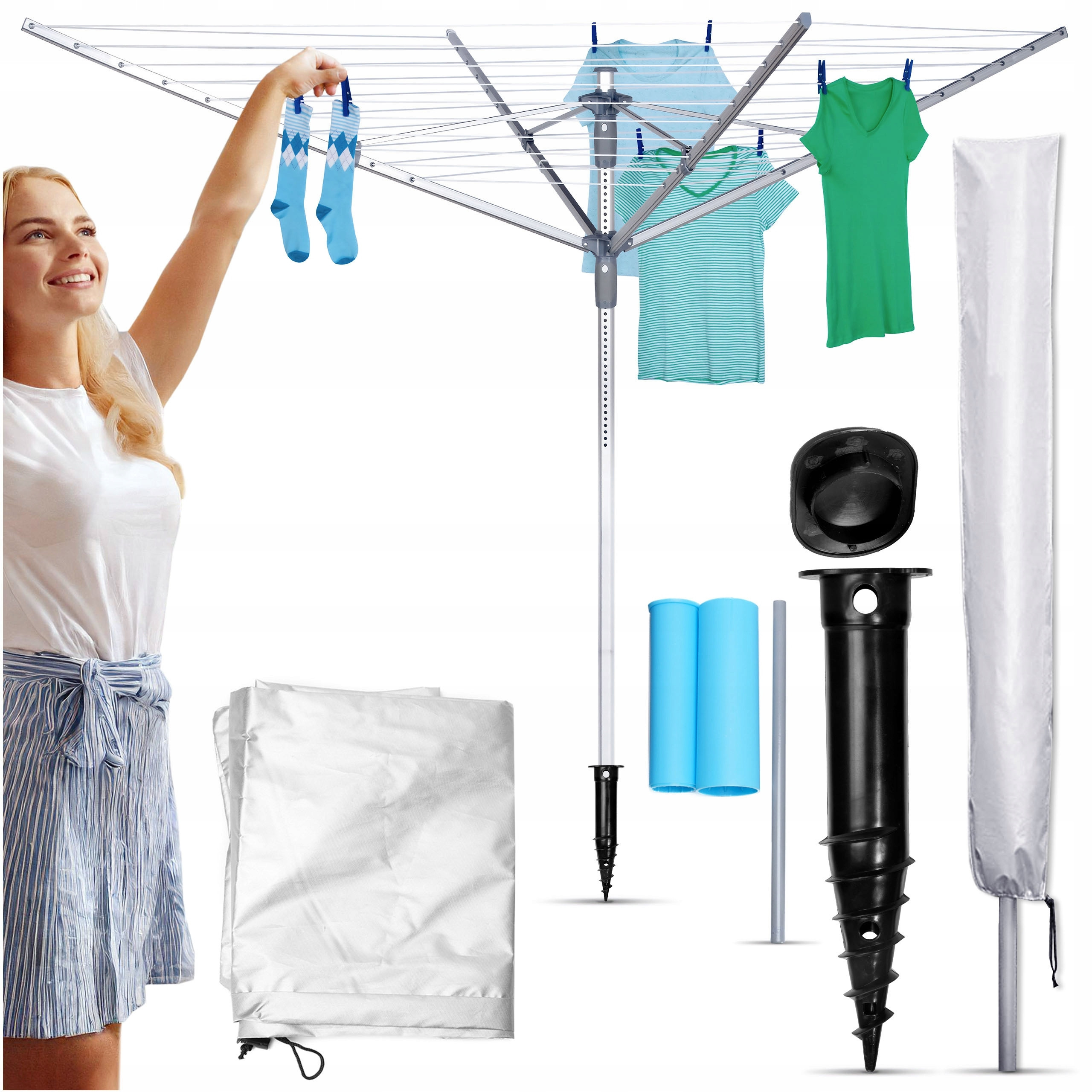 Zahradní sušák na prádlo GOBI šedý