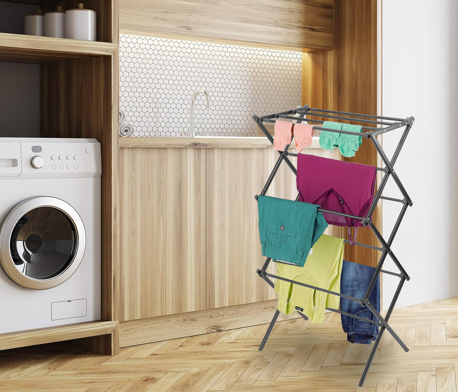 Stojací sušák na prádlo GRENA antracitový