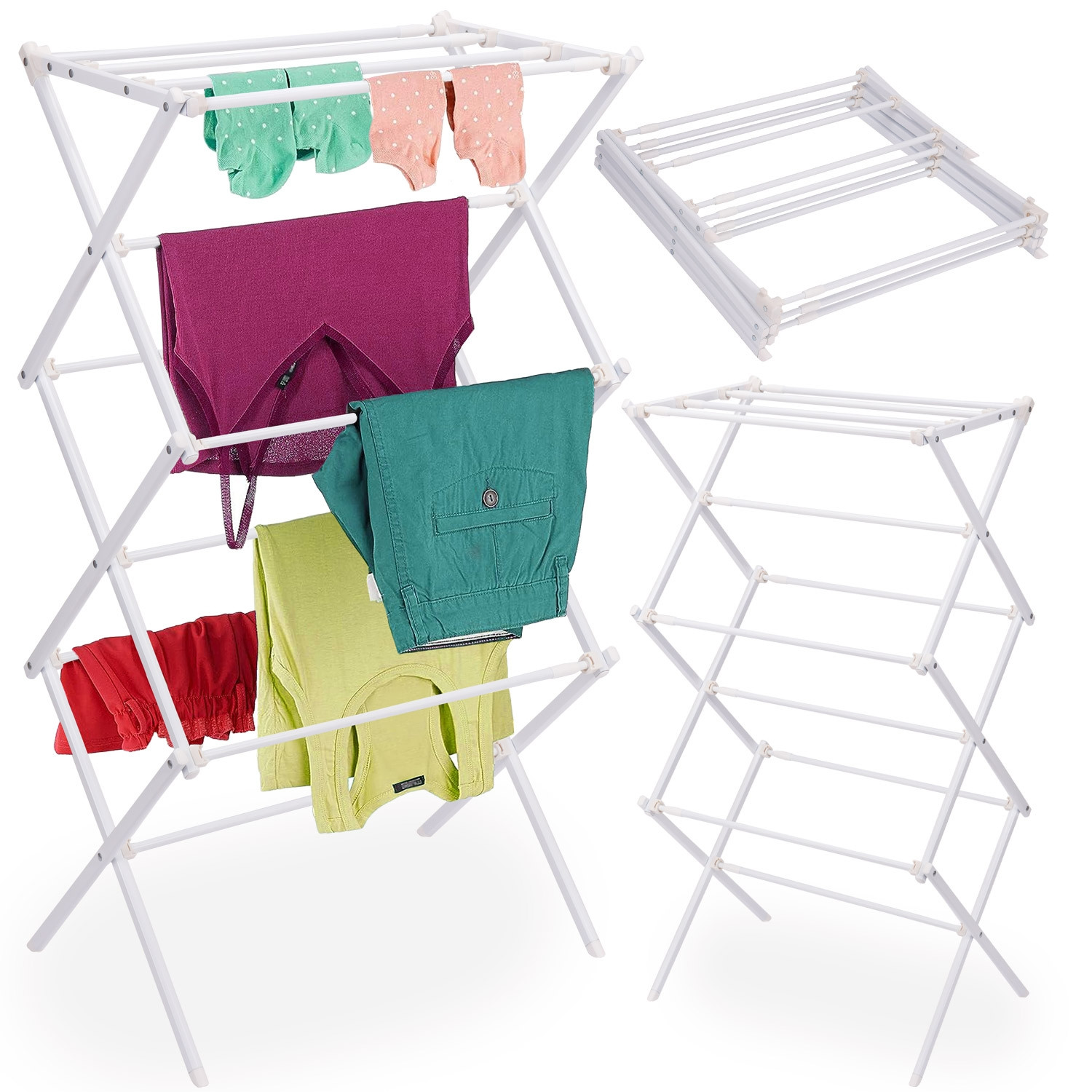 Stojací sušák na prádlo GRENA bílý