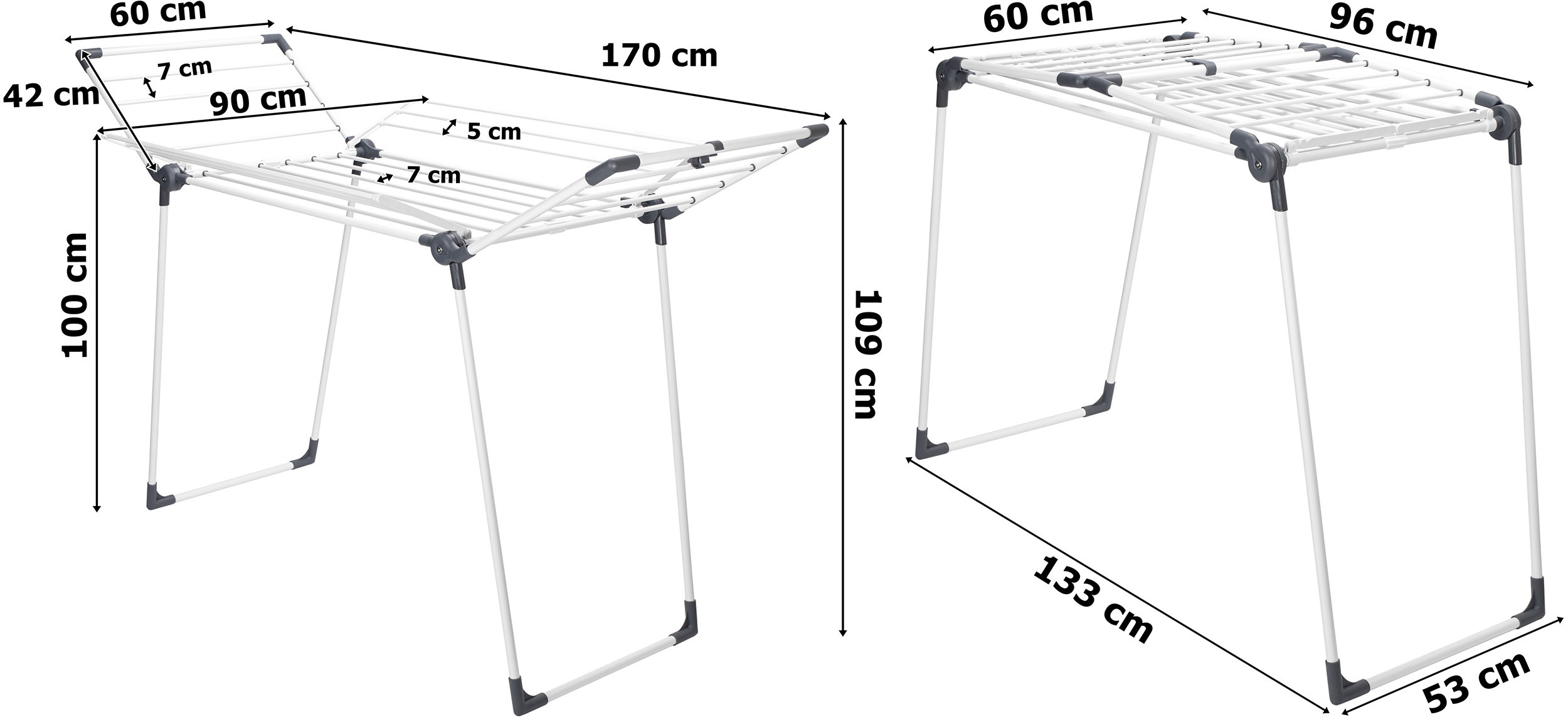 Stojací sušák na prádlo TIANA bílý